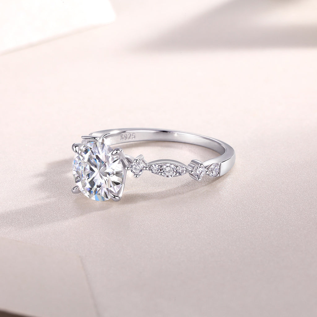 Twine 2 Carat Moissanite Solitaire Ring in Sterling Silver