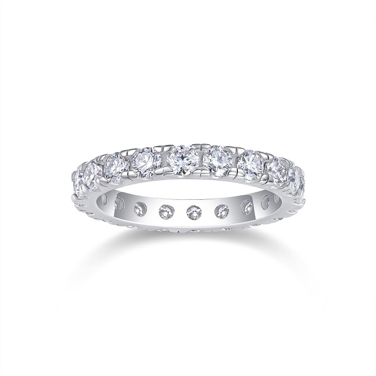 Springwind Moissanite Eternity Band Ring in Sterling Silver