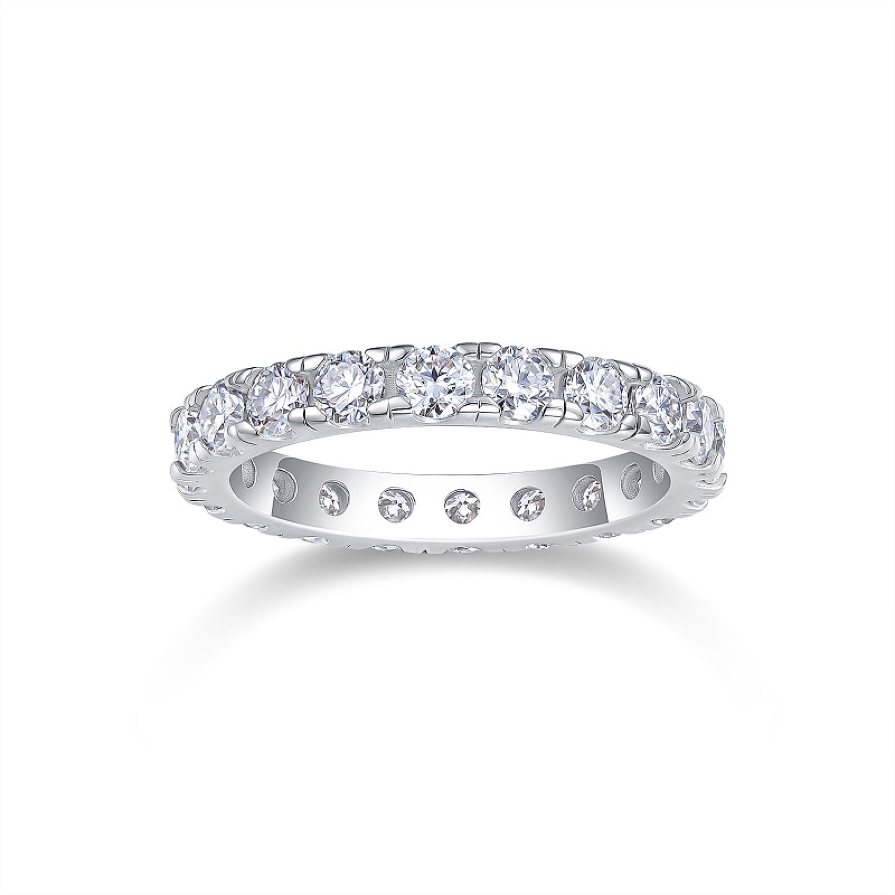Springwind Moissanite Eternity Band Ring in Sterling Silver