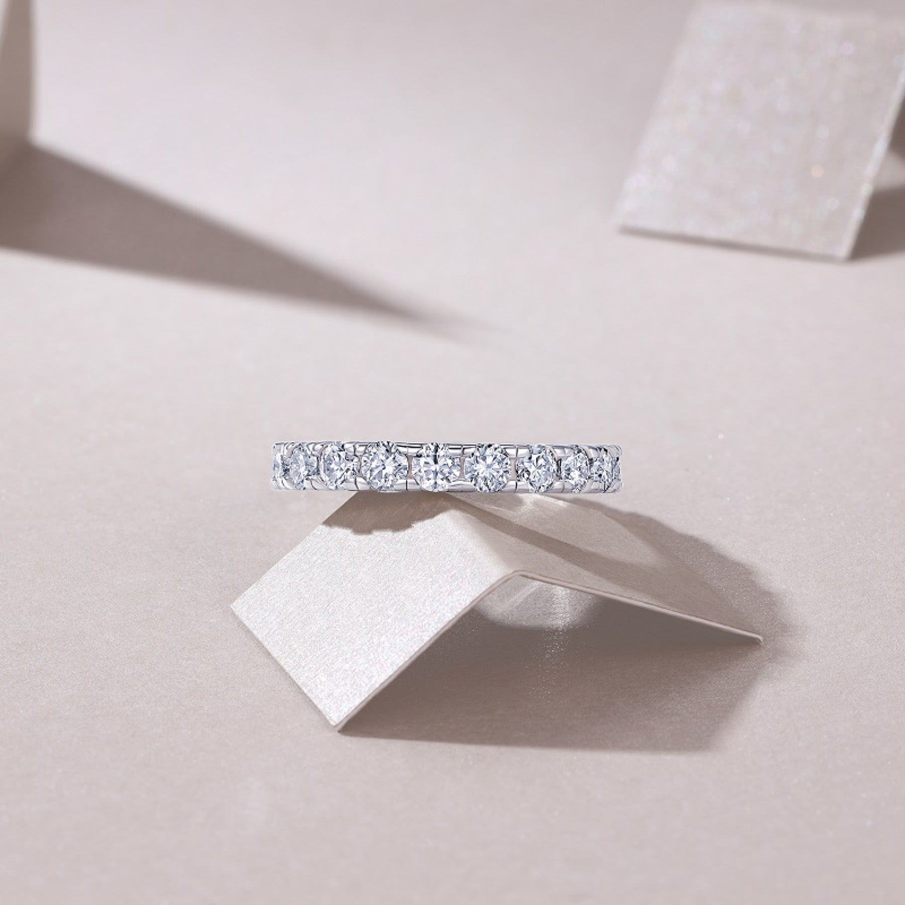 Springwind Moissanite Eternity Band Ring in Sterling Silver