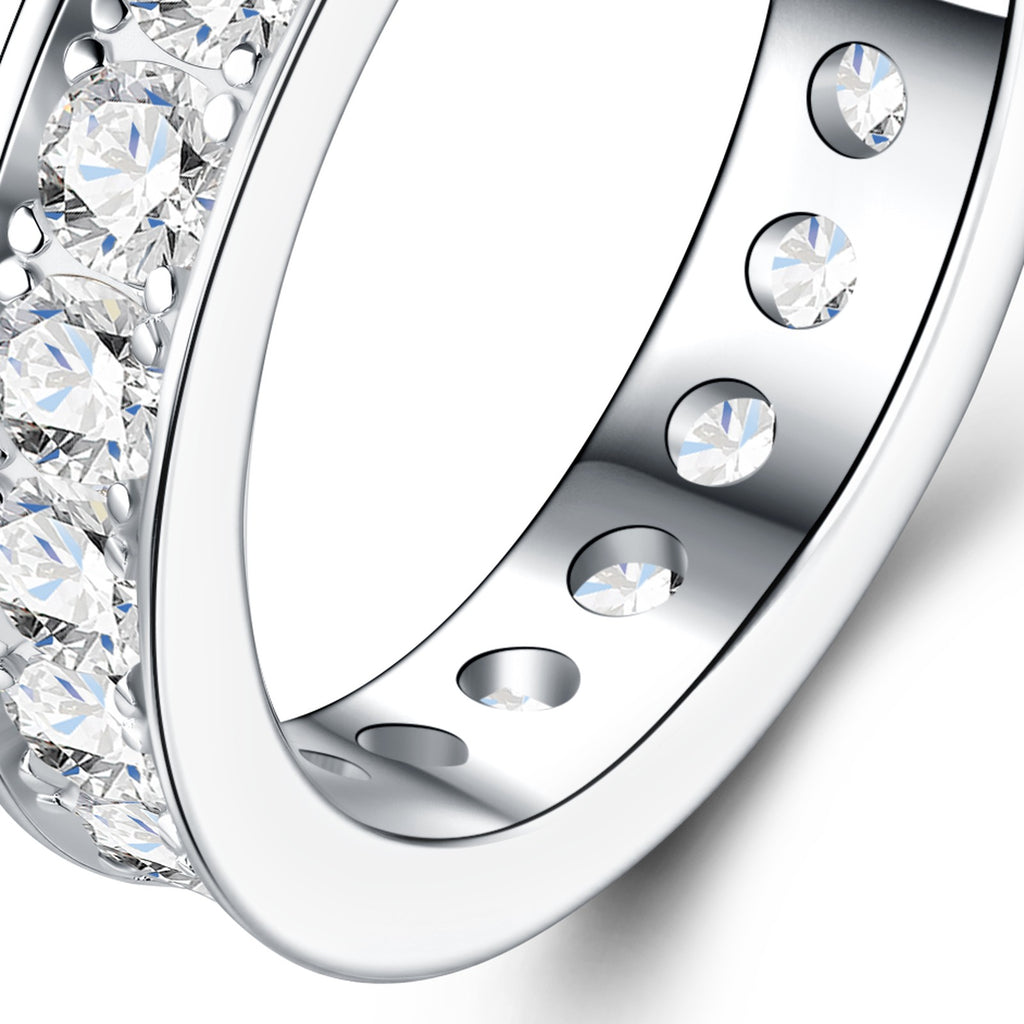 Interlude Moissanite Eternity Band Ring in Sterling Silver — detail