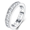 Interlude Moissanite Eternity Band Ring in Sterling Silver