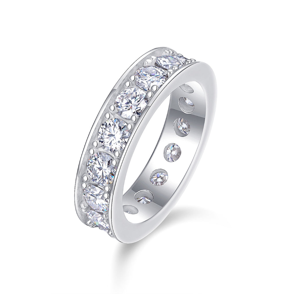 Driftcloud Moissanite Eternity Band Ring in Sterling Silver