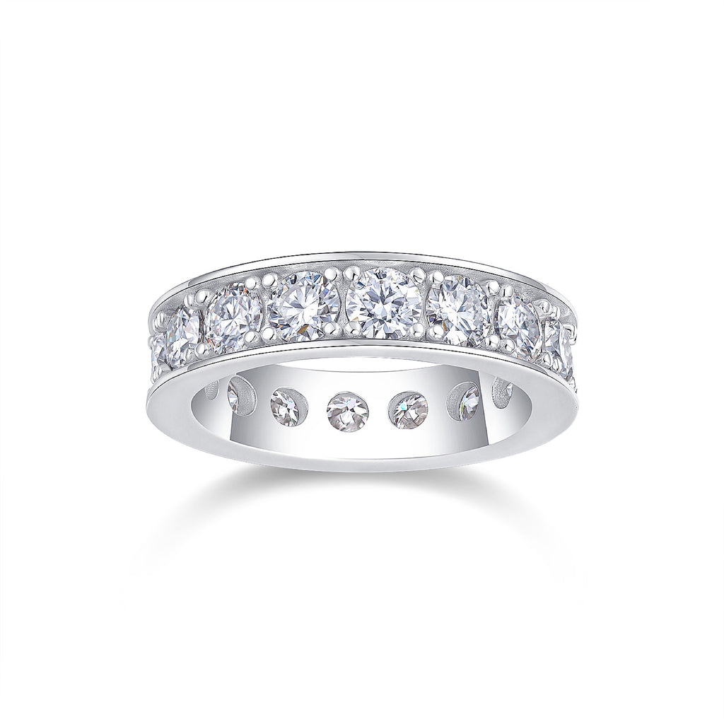Driftcloud Moissanite Eternity Band Ring in Sterling Silver