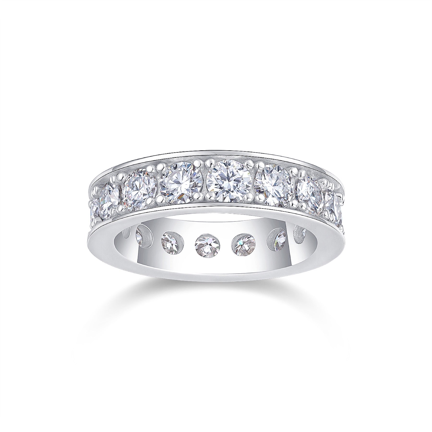 Driftcloud Moissanite Eternity Band Ring in Sterling Silver