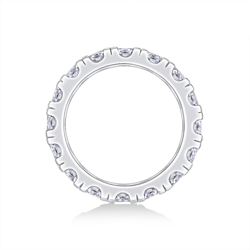 Longing Moissanite Eternity Band Ring in Sterling Silver