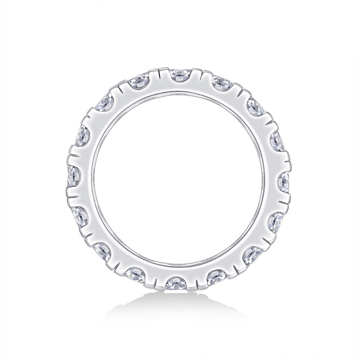 Longing Moissanite Eternity Band Ring in Sterling Silver