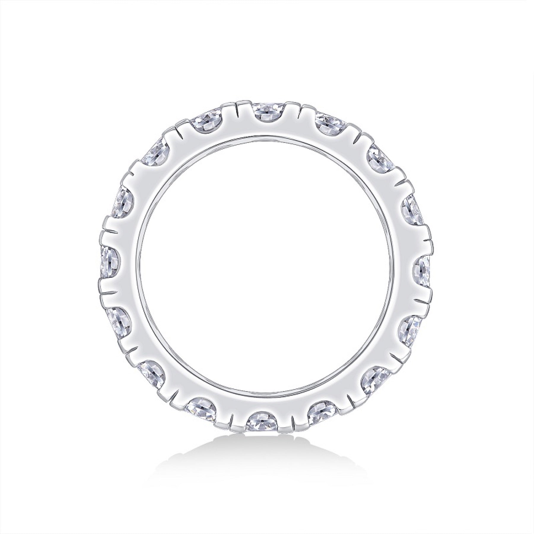 Longing Moissanite Eternity Band Ring in Sterling Silver