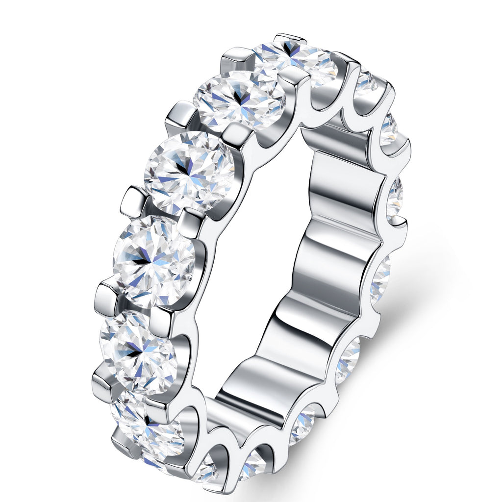 Grandeur Moissanite Eternity Band Ring in Sterling Silver