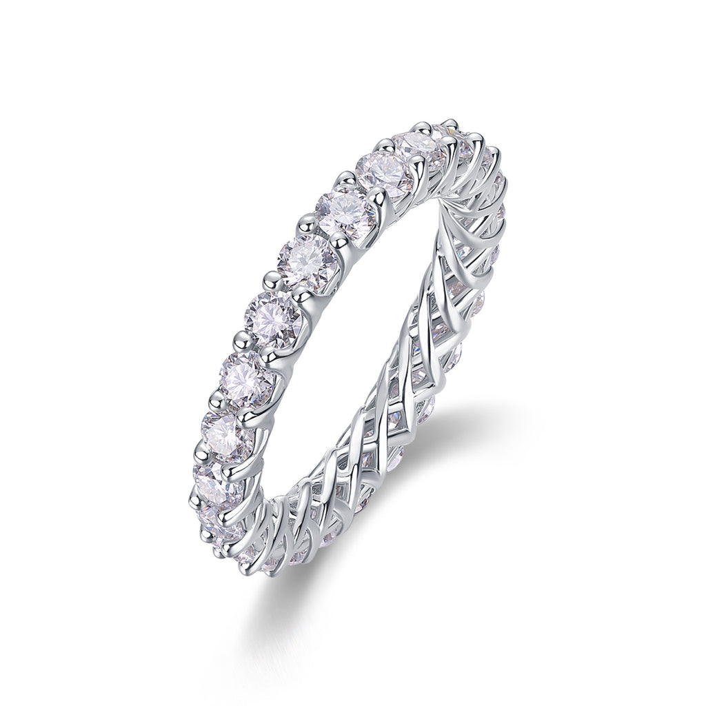 Rose Pear-Cut Moissanite Halo Ring in Sterling Silver