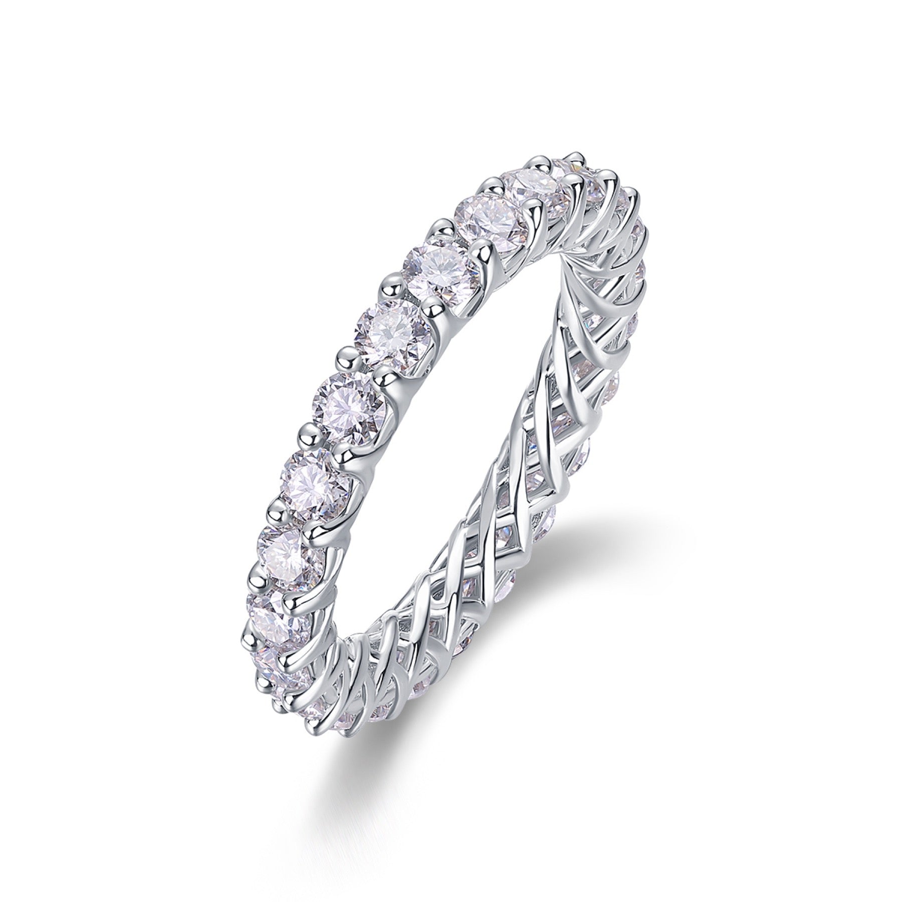 Rose Pear-Cut Moissanite Halo Ring in Sterling Silver