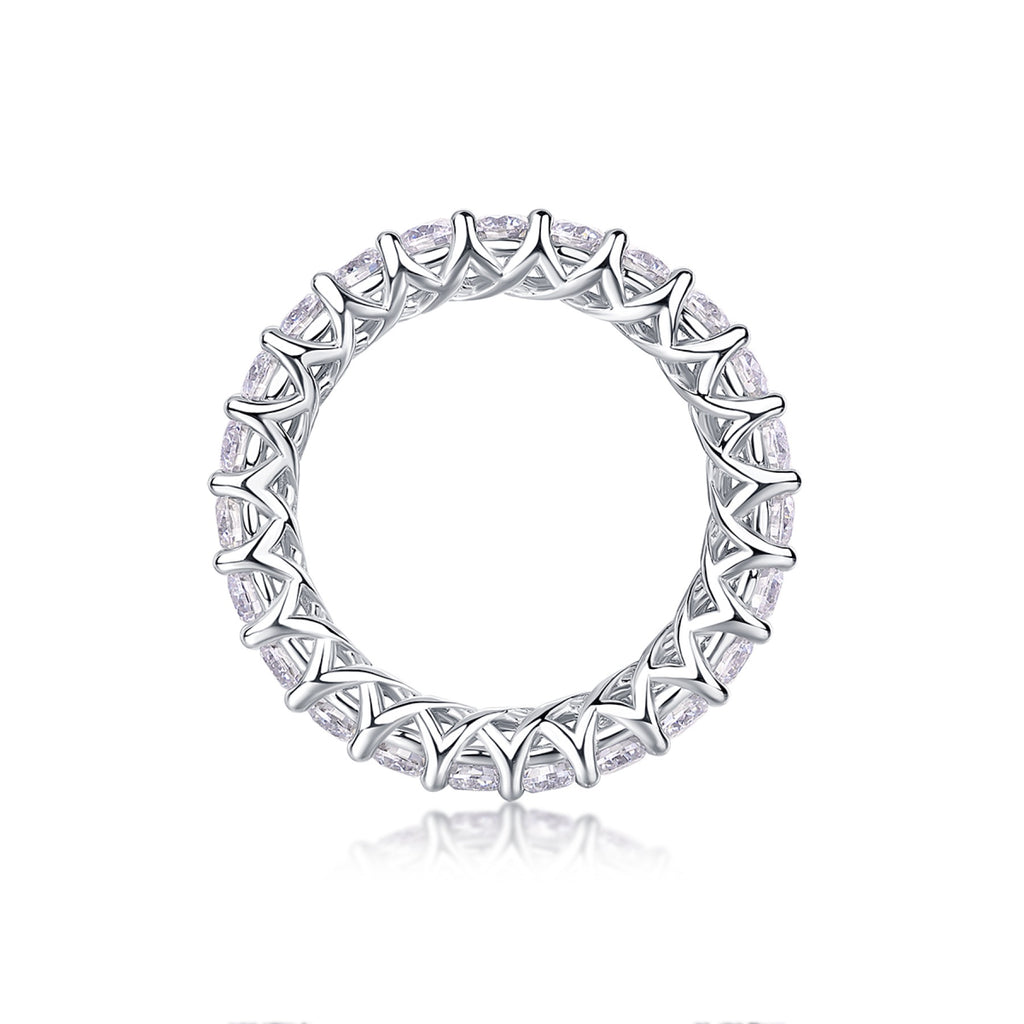 Rose Pear-Cut Moissanite Halo Ring in Sterling Silver