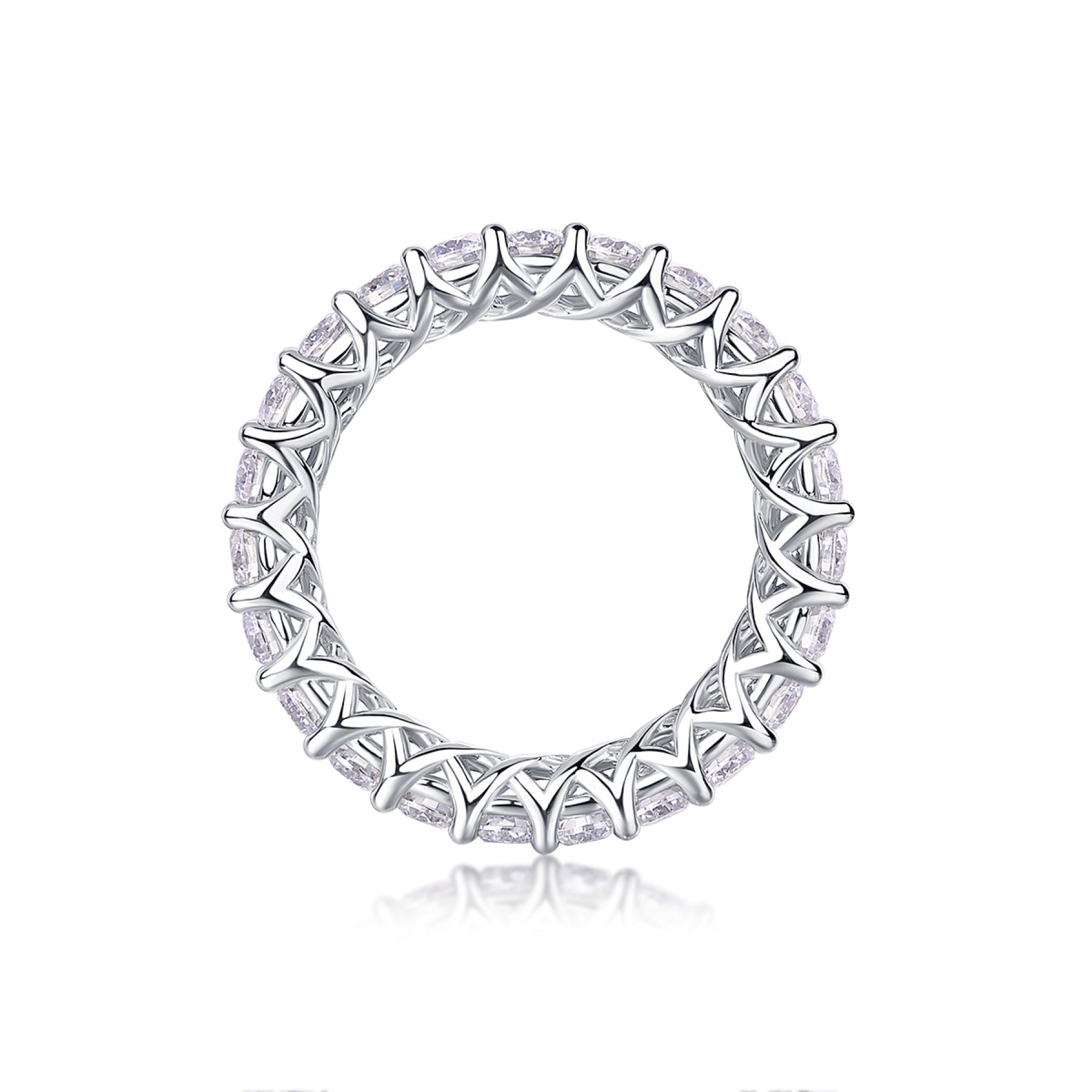 Rose Pear-Cut Moissanite Halo Ring in Sterling Silver