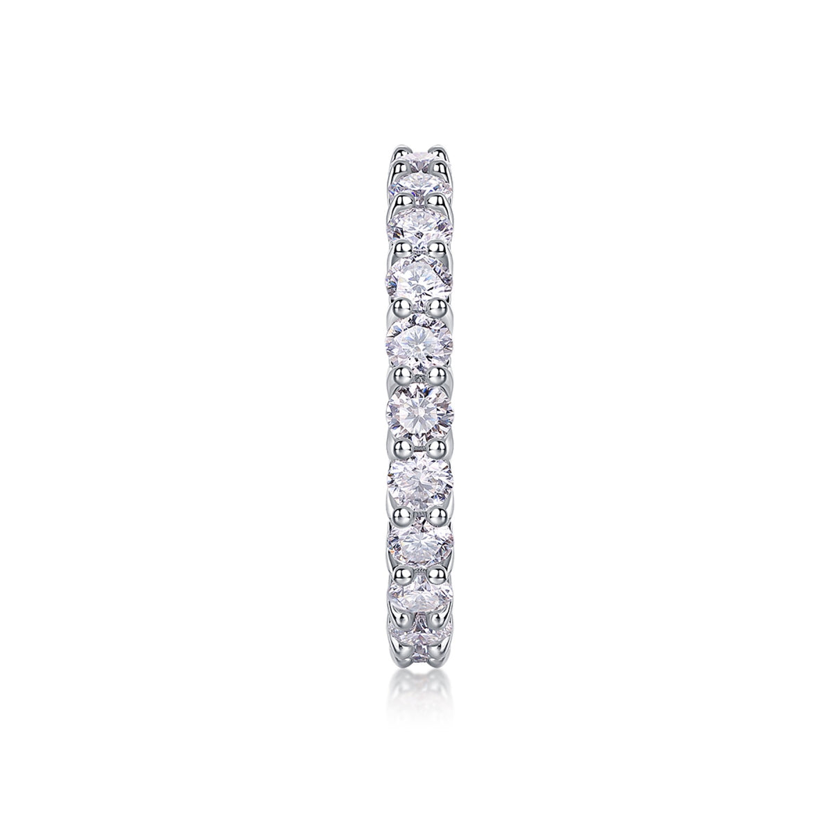 Rose Moissanite Eternity Band Ring in Sterling Silver
