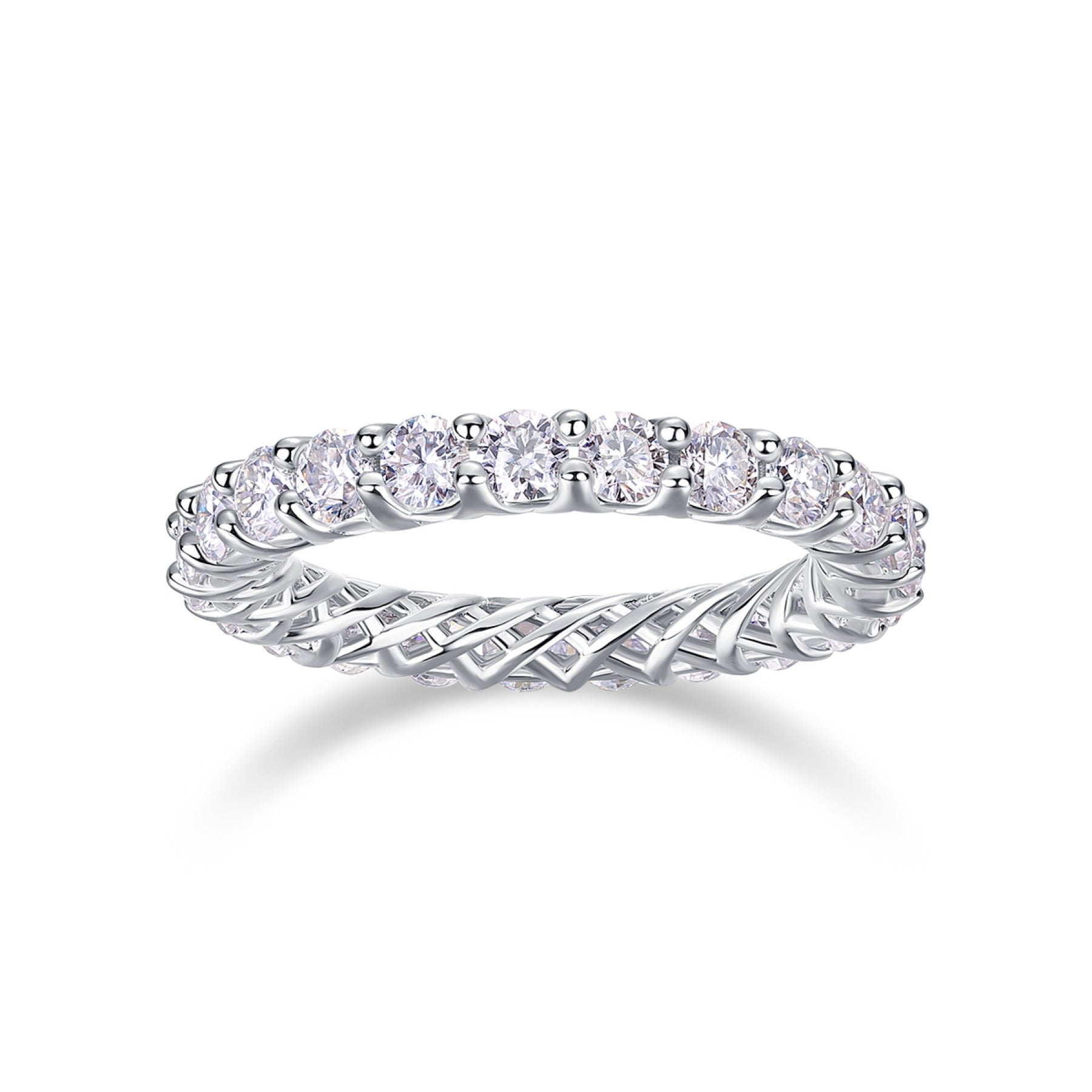 Rose Pear-Cut Moissanite Halo Ring in Sterling Silver