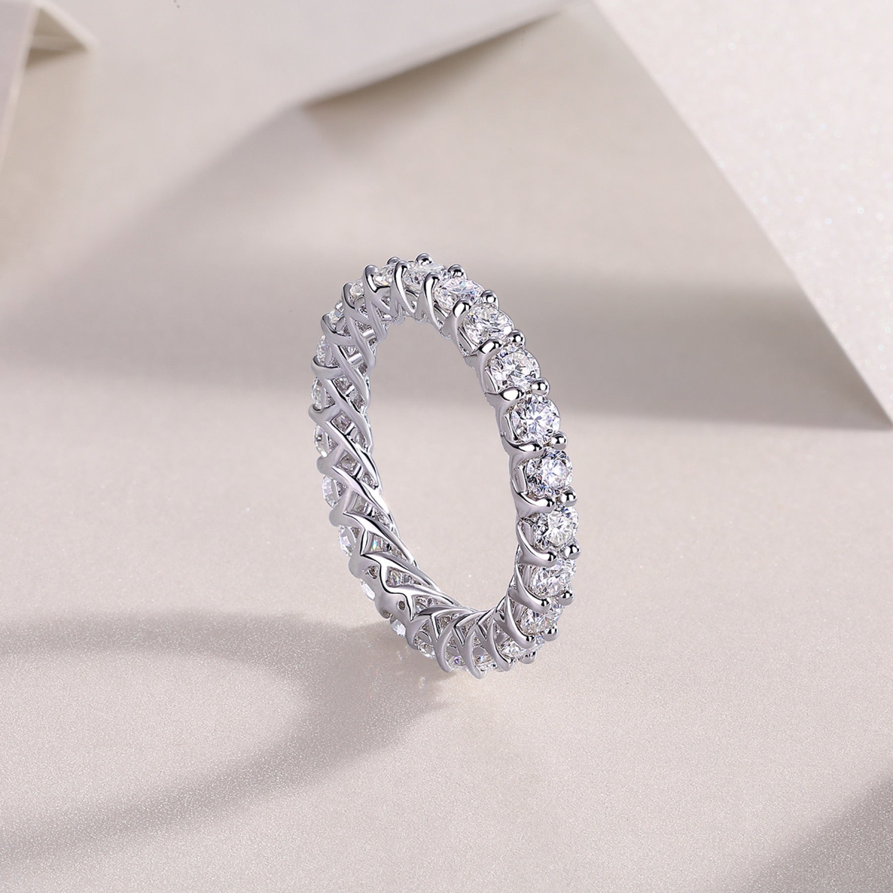 Rose Pear-Cut Moissanite Halo Ring in Sterling Silver