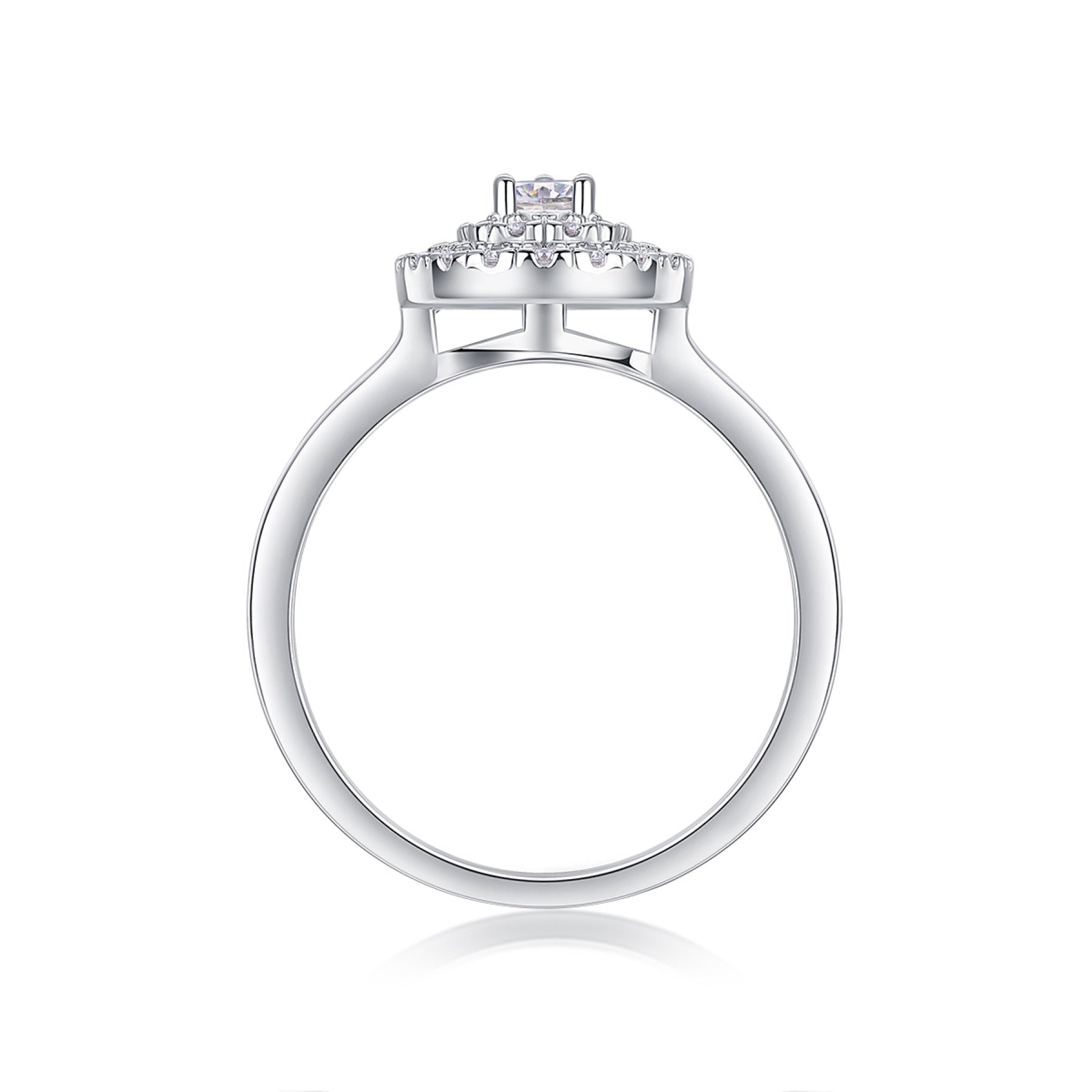 Everlove Moissanite Eternity Band Ring in Sterling Silver