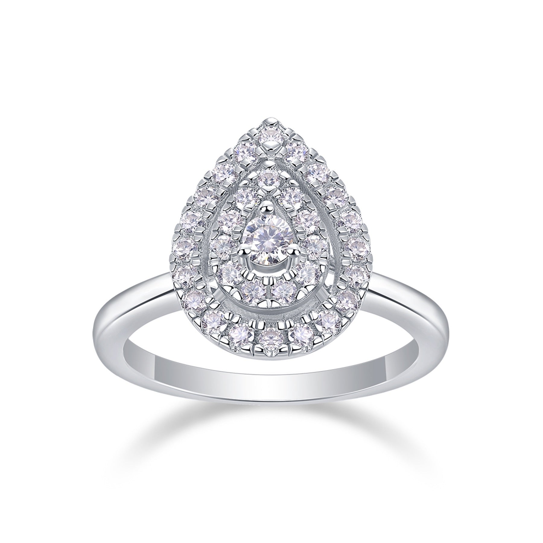 Everlove Moissanite Eternity Band Ring in Sterling Silver