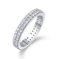 Starlight Moissanite Eternity Band Ring in Sterling Silver