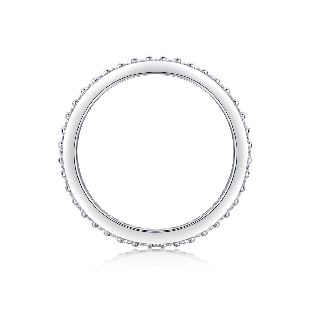 Starlight Moissanite Eternity Band Ring in Sterling Silver