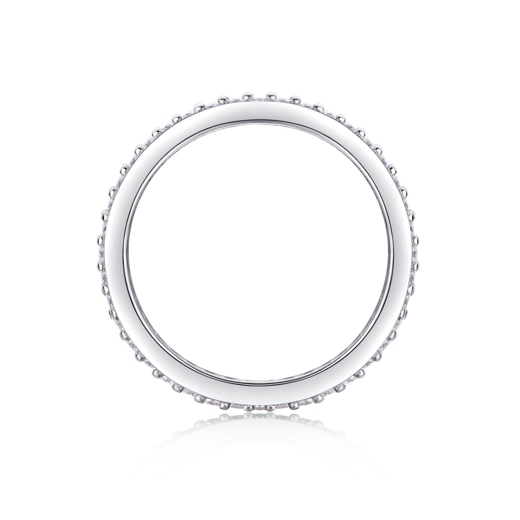 Starlight Moissanite Eternity Band Ring in Sterling Silver