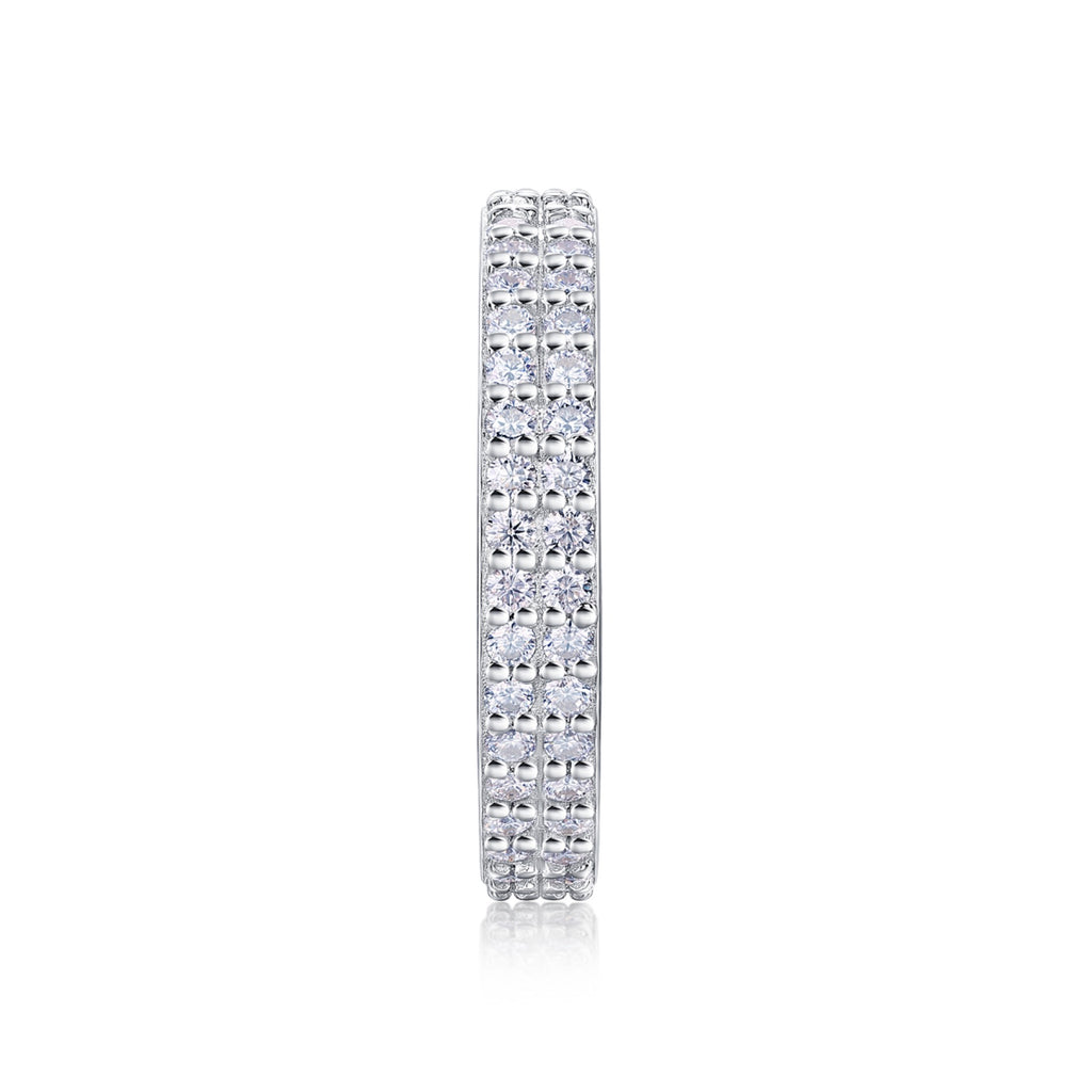 Starlight Moissanite Eternity Band Ring in Sterling Silver