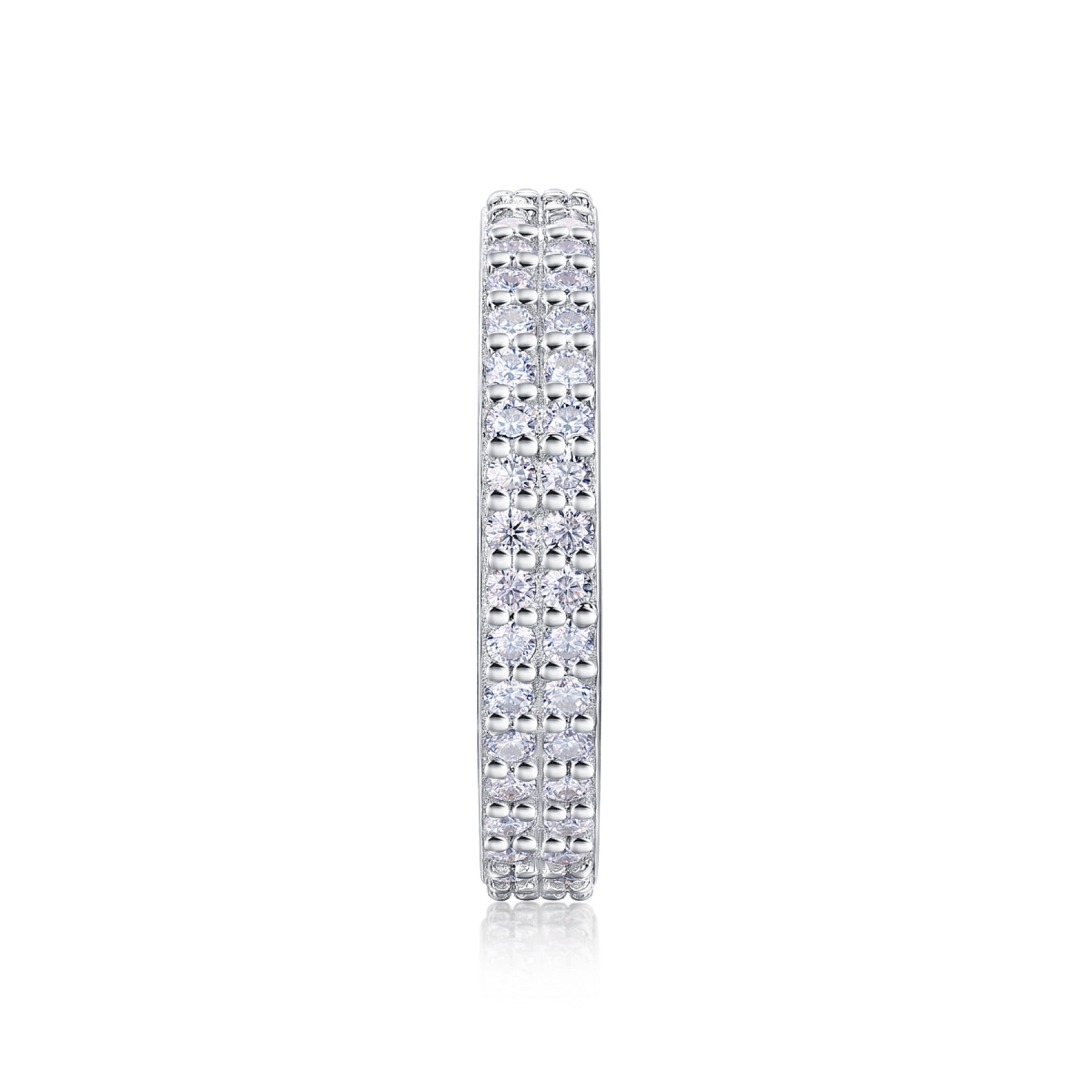 Starlight Moissanite Eternity Band Ring in Sterling Silver