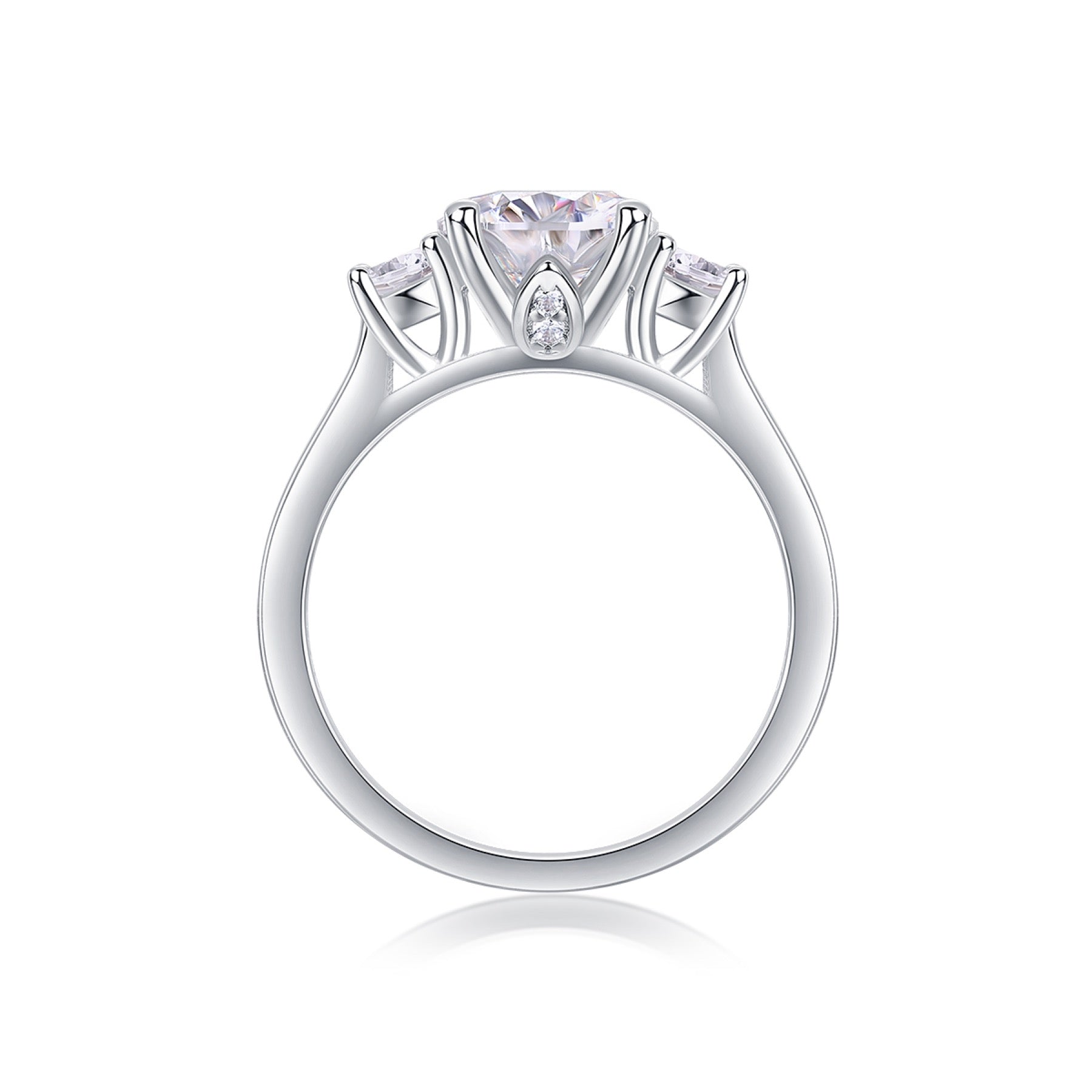 Shine 2 Carat Moissanite Solitaire Ring in Sterling Silver