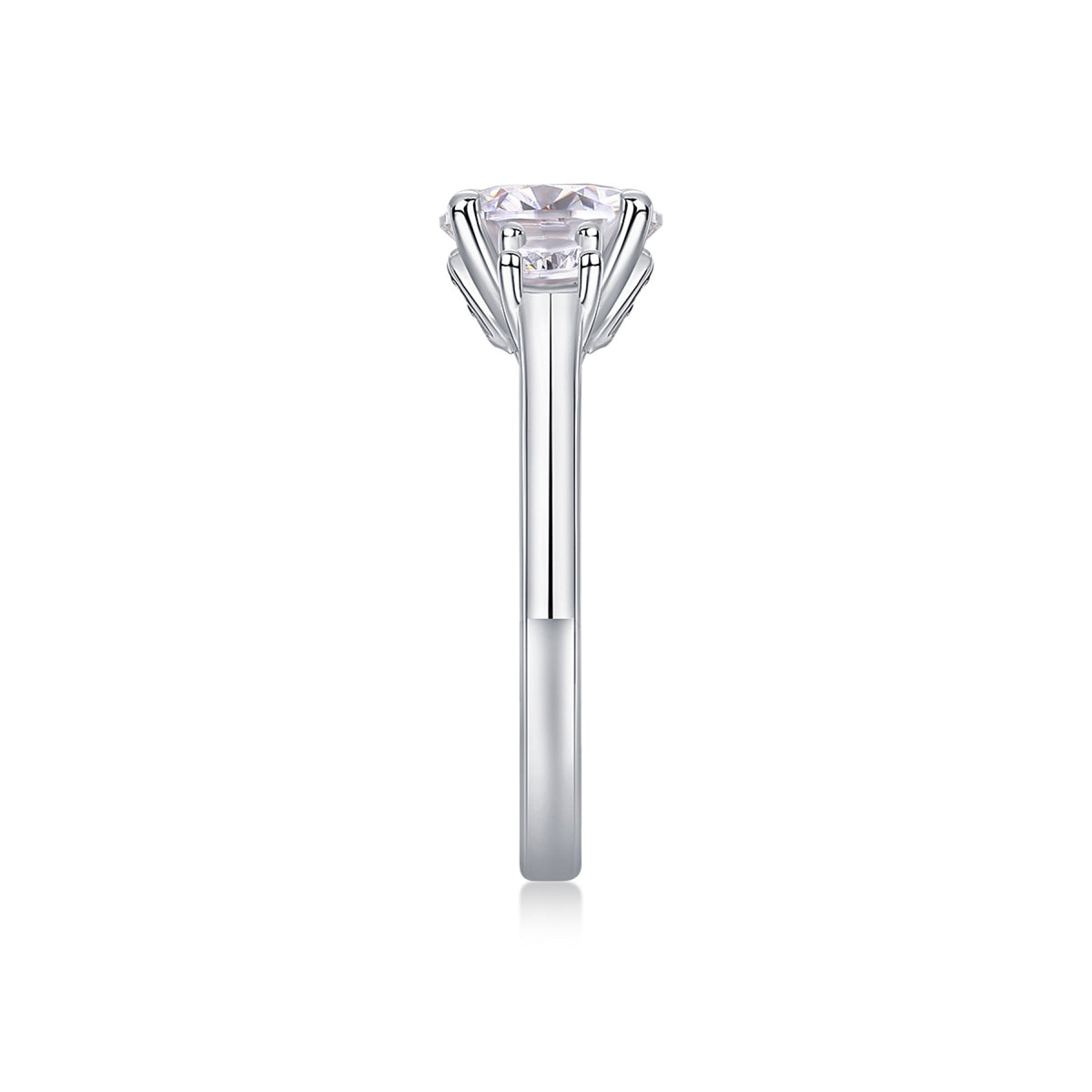 Shine 2 Carat Moissanite Solitaire Ring in Sterling Silver