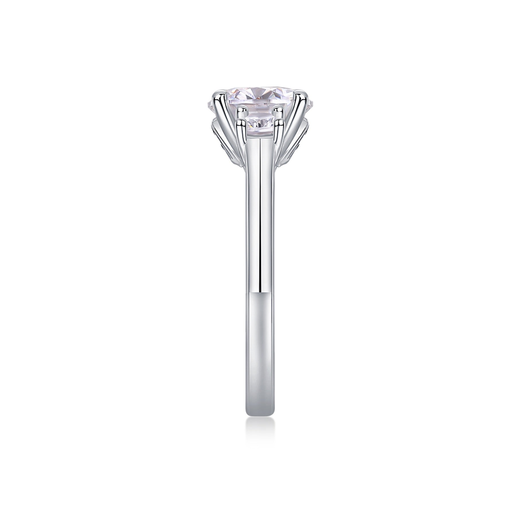 Shine 2 Carat Moissanite Solitaire Ring in Sterling Silver