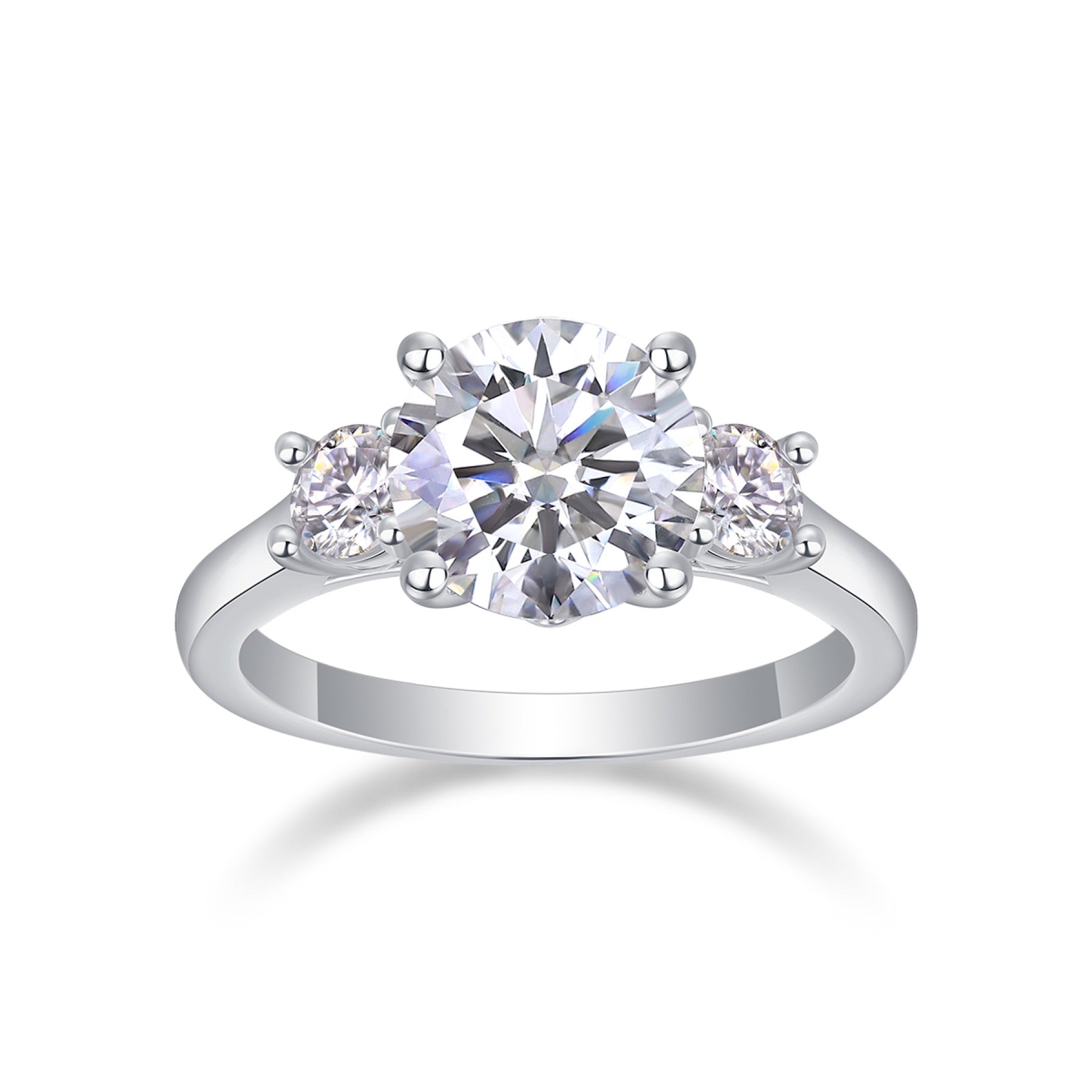 Shine 2 Carat Moissanite Solitaire Ring in Sterling Silver