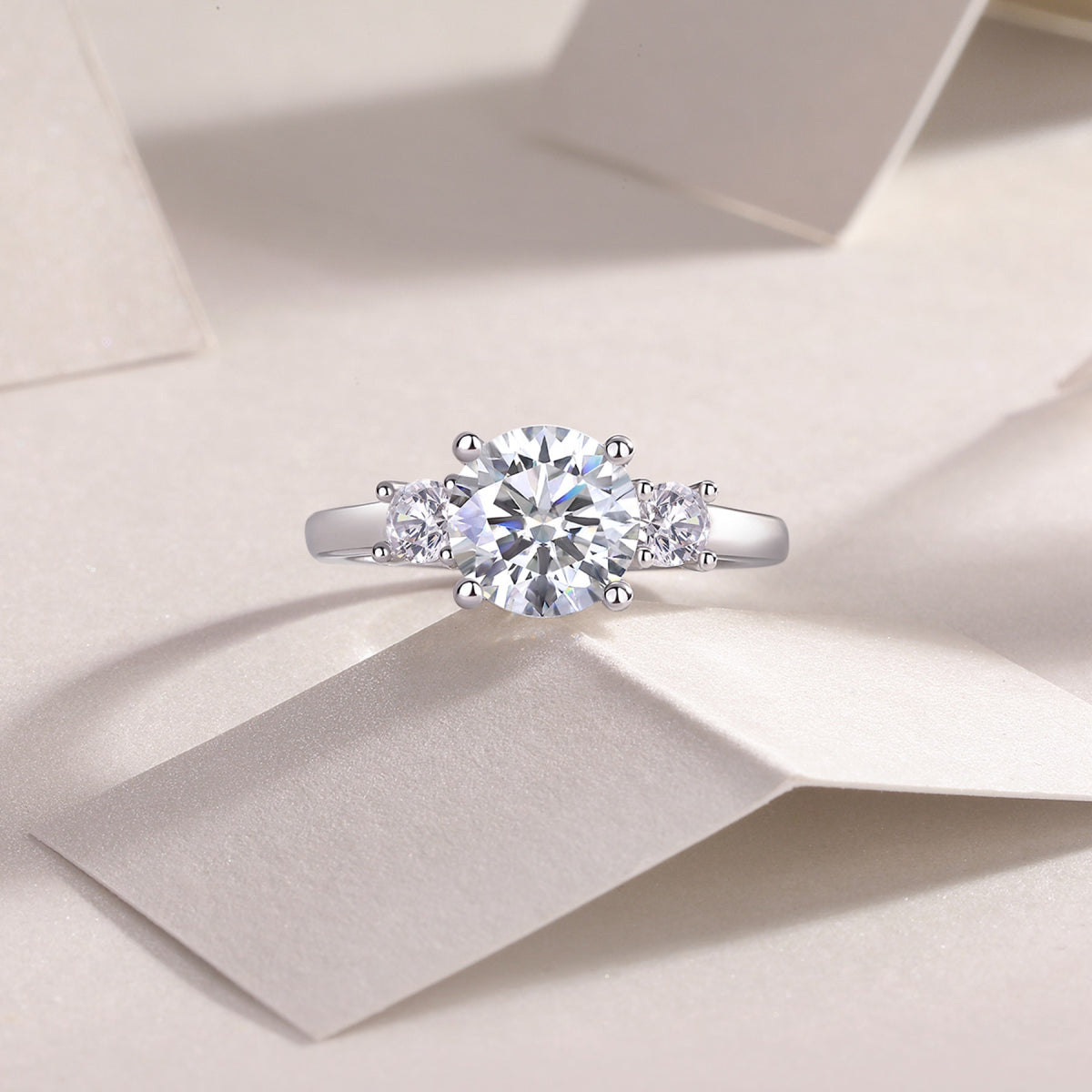 Shine 2 Carat Moissanite Solitaire Ring in Sterling Silver