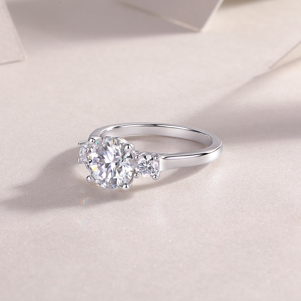 Shine 2 Carat Moissanite Solitaire Ring in Sterling Silver