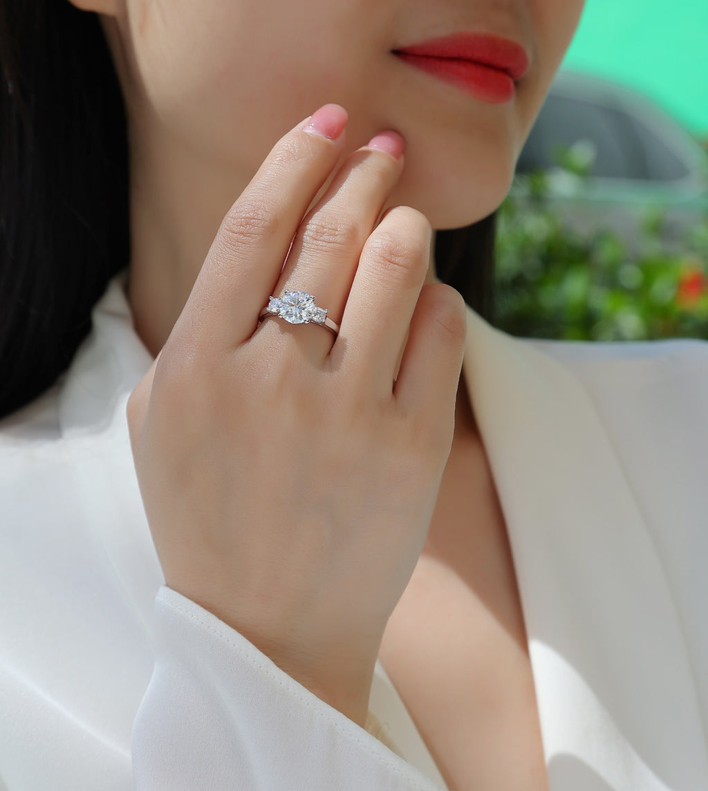 Shine 2 Carat Moissanite Solitaire Ring in Sterling Silver