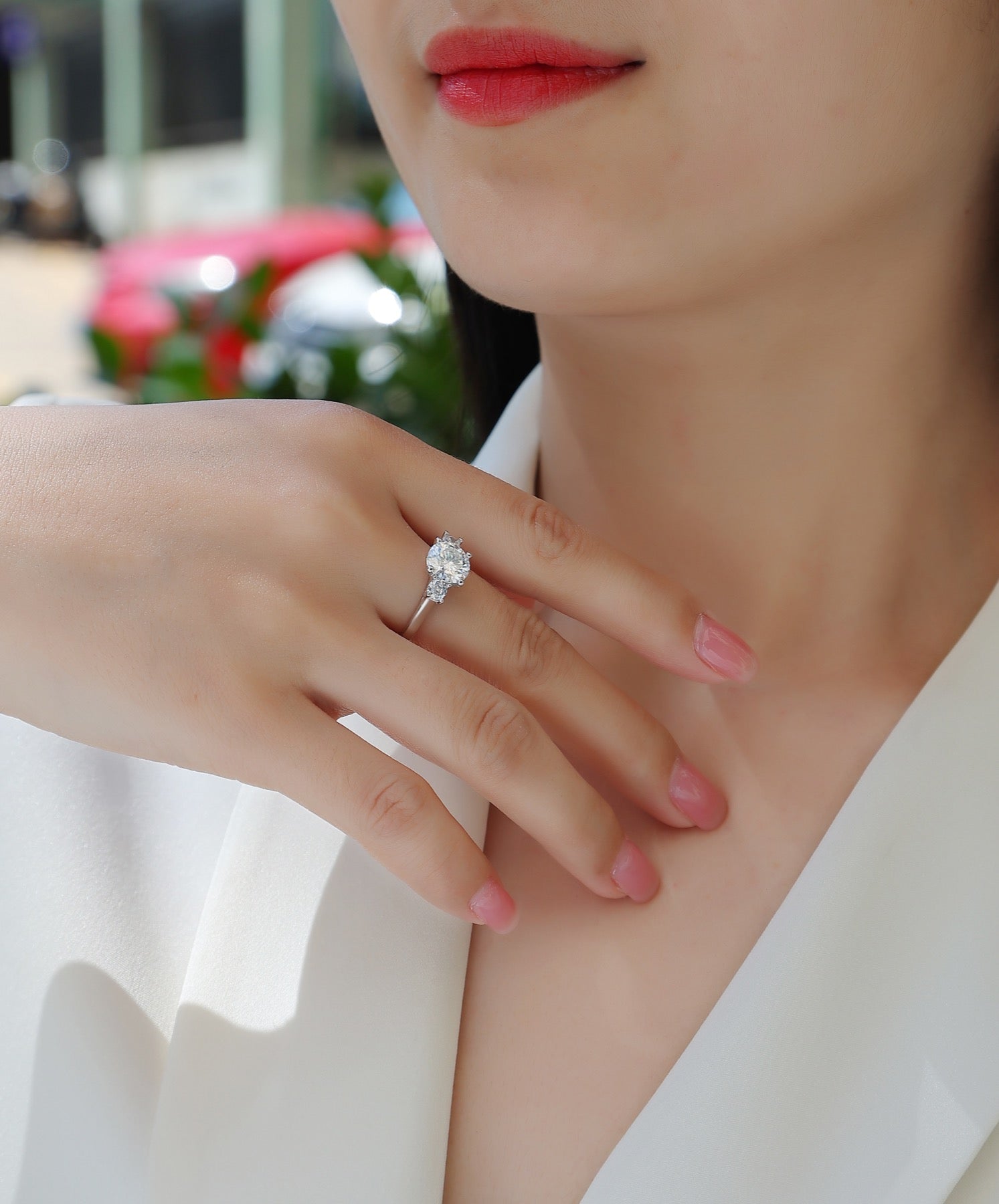 Shine 2 Carat Moissanite Solitaire Ring in Sterling Silver