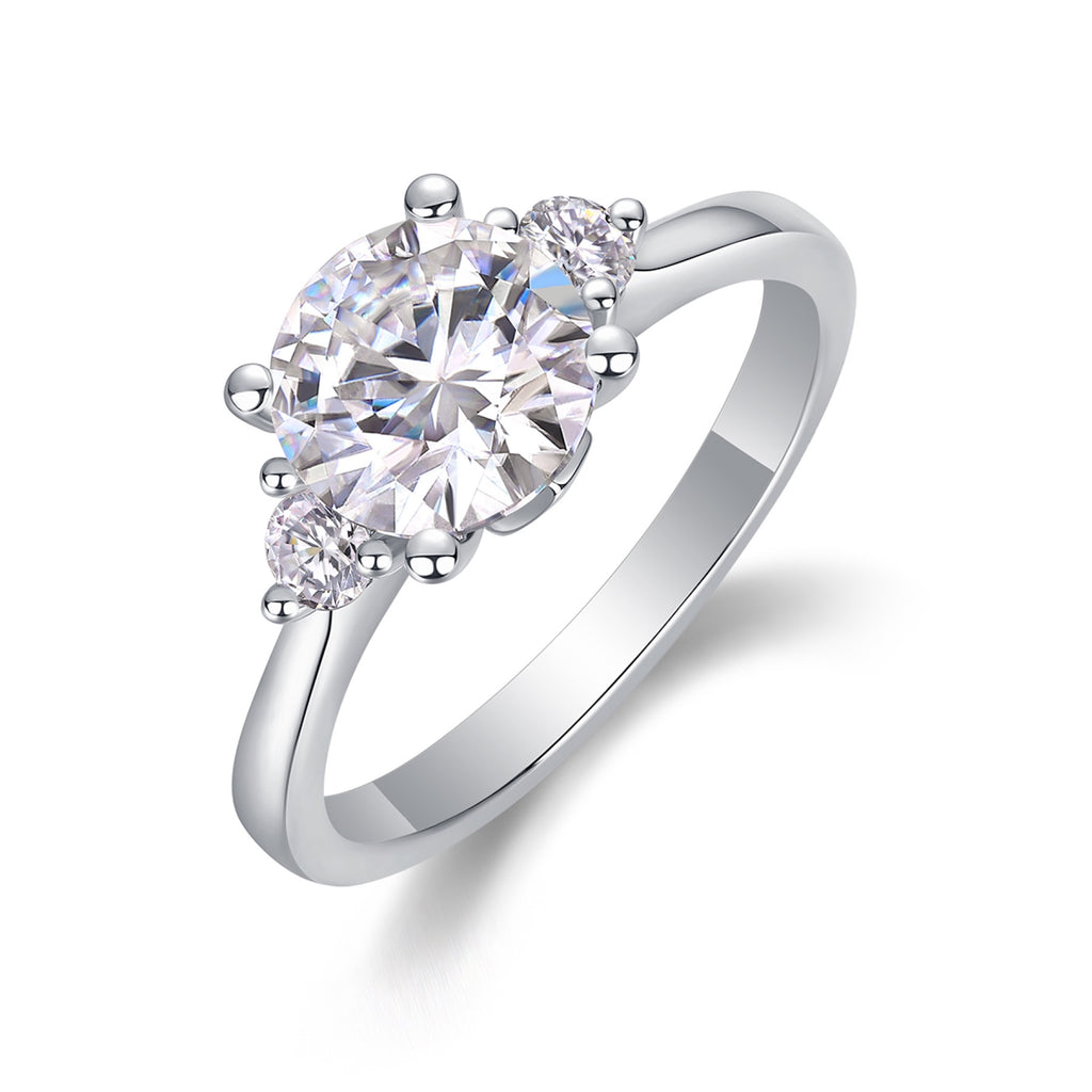 Cosmic 2 Carat Moissanite Solitaire Ring in Sterling Silver