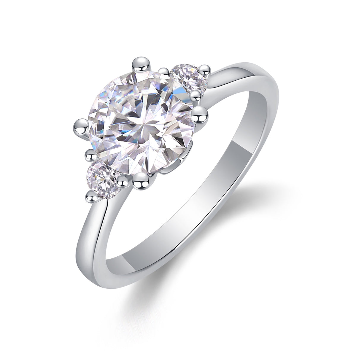 Cosmic 2 Carat Moissanite Solitaire Ring in Sterling Silver