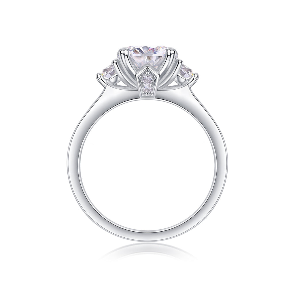 Cosmic 2 Carat Moissanite Solitaire Ring in Sterling Silver