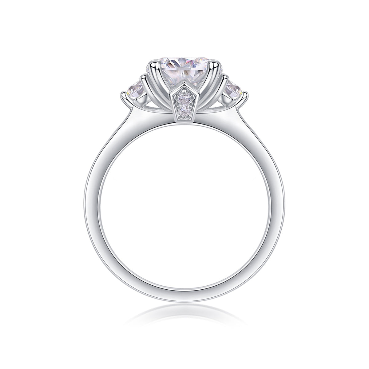 Cosmic 2 Carat Moissanite Solitaire Ring in Sterling Silver