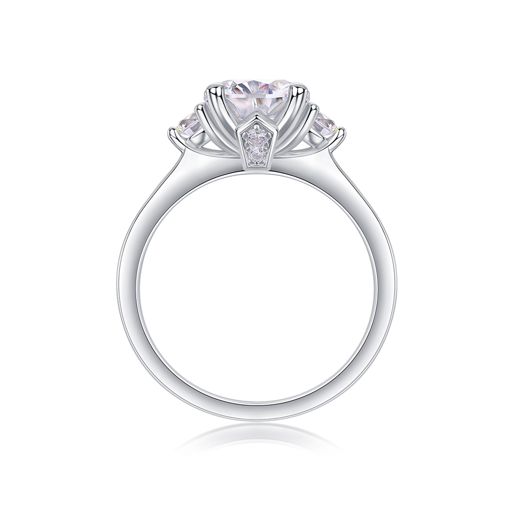 Cosmic 2 Carat Moissanite Solitaire Ring in Sterling Silver