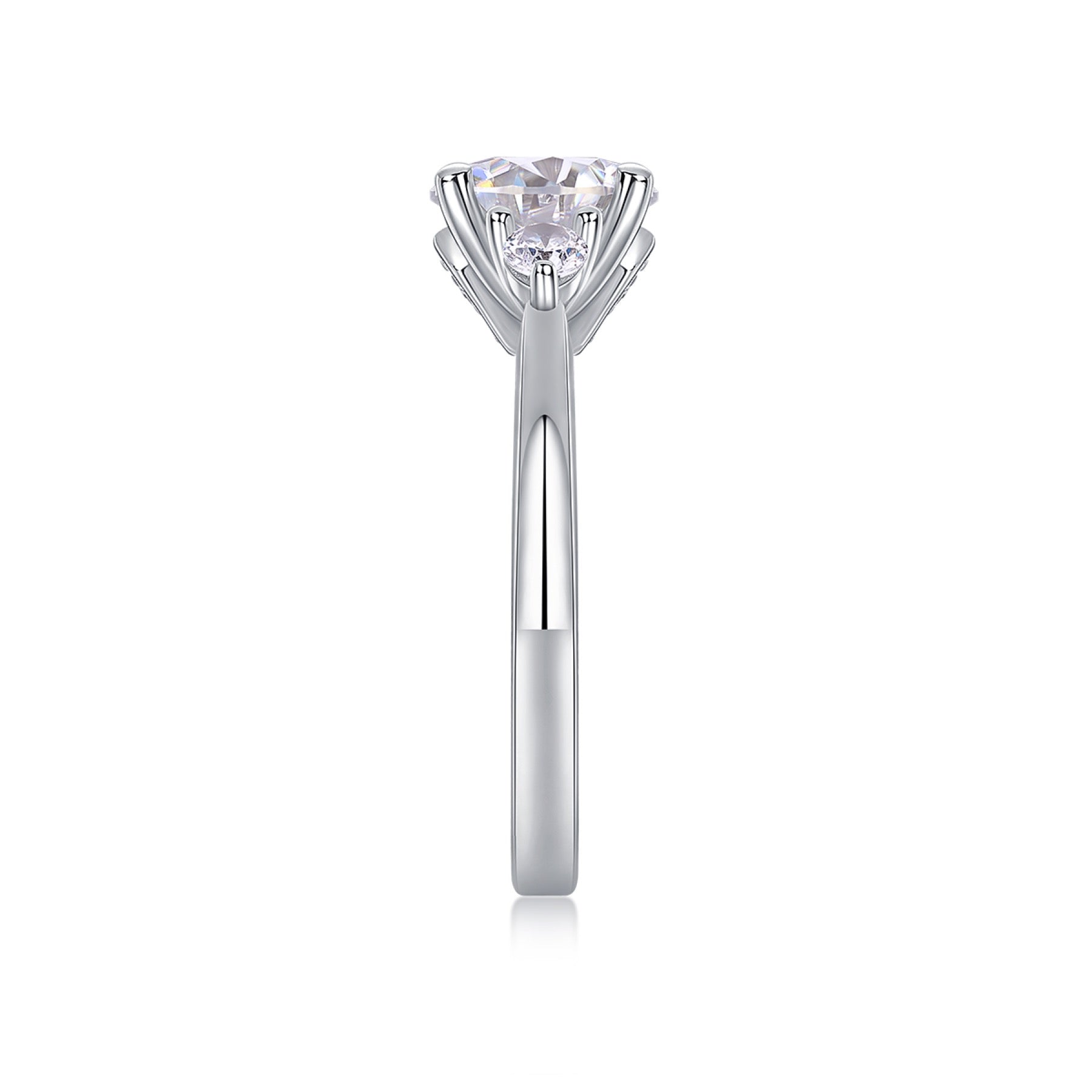 Cosmic 2 Carat Moissanite Solitaire Ring in Sterling Silver