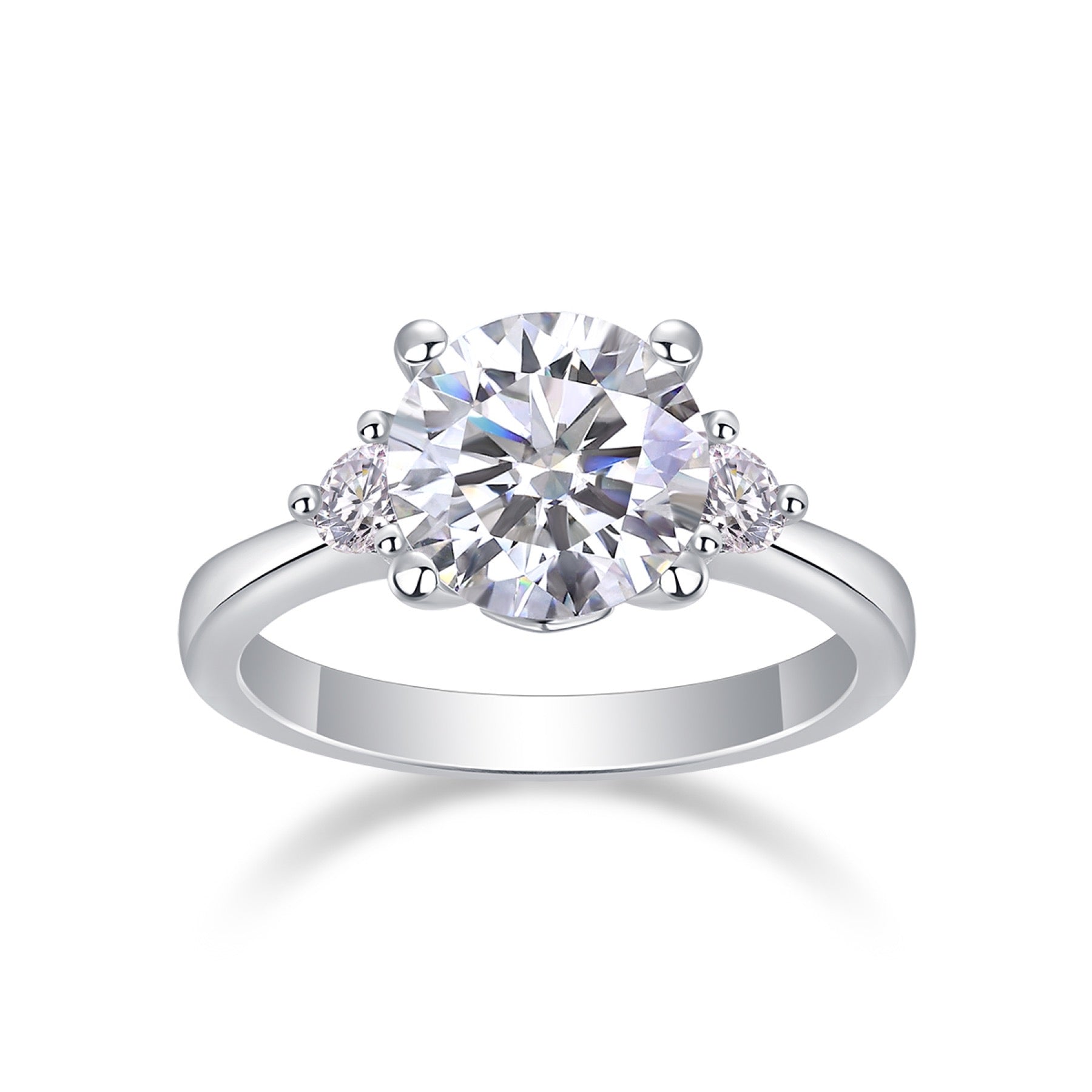 Cosmic 2 Carat Moissanite Solitaire Ring in Sterling Silver
