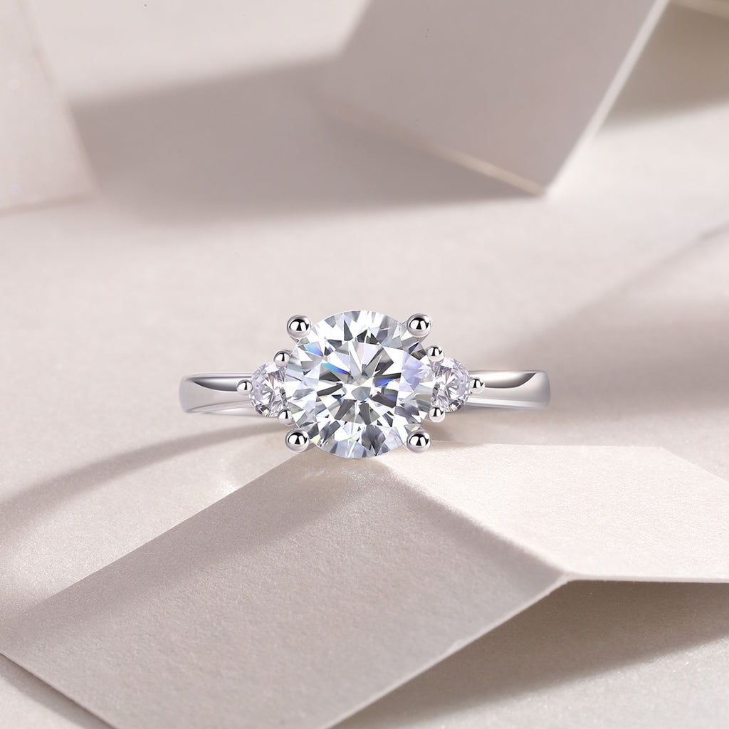 Cosmic 2 Carat Moissanite Solitaire Ring in Sterling Silver