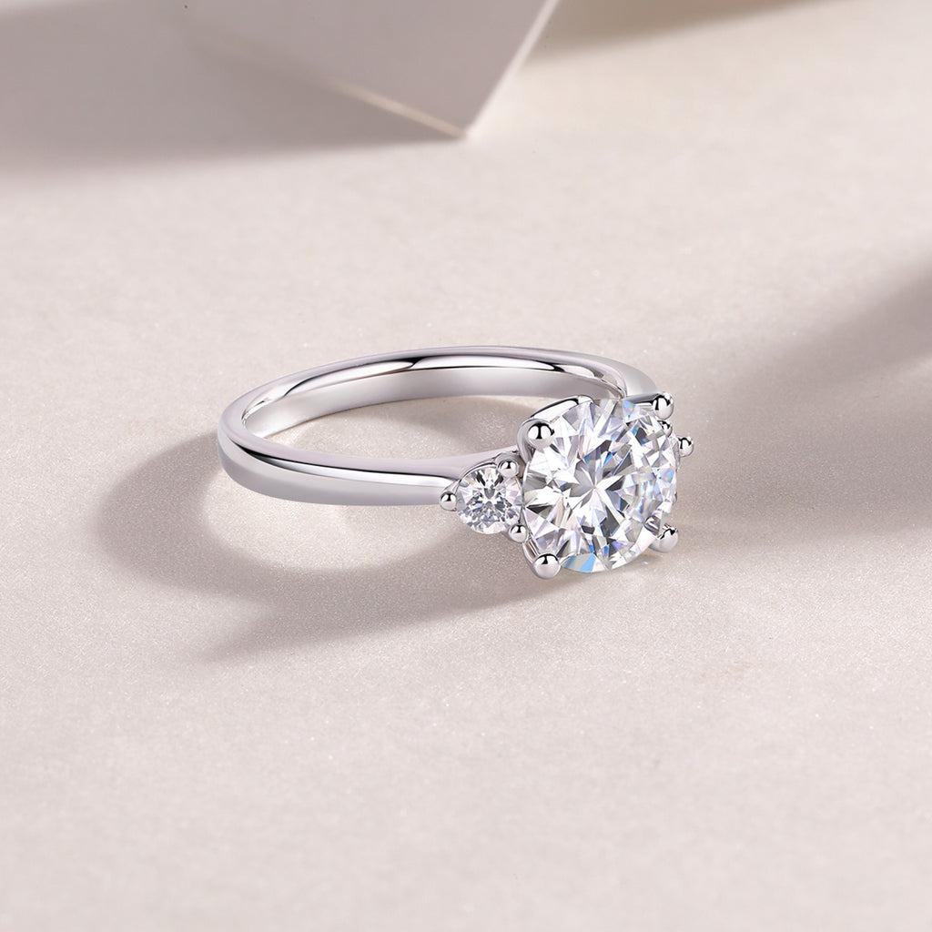 Cosmic 2 Carat Moissanite Solitaire Ring in Sterling Silver