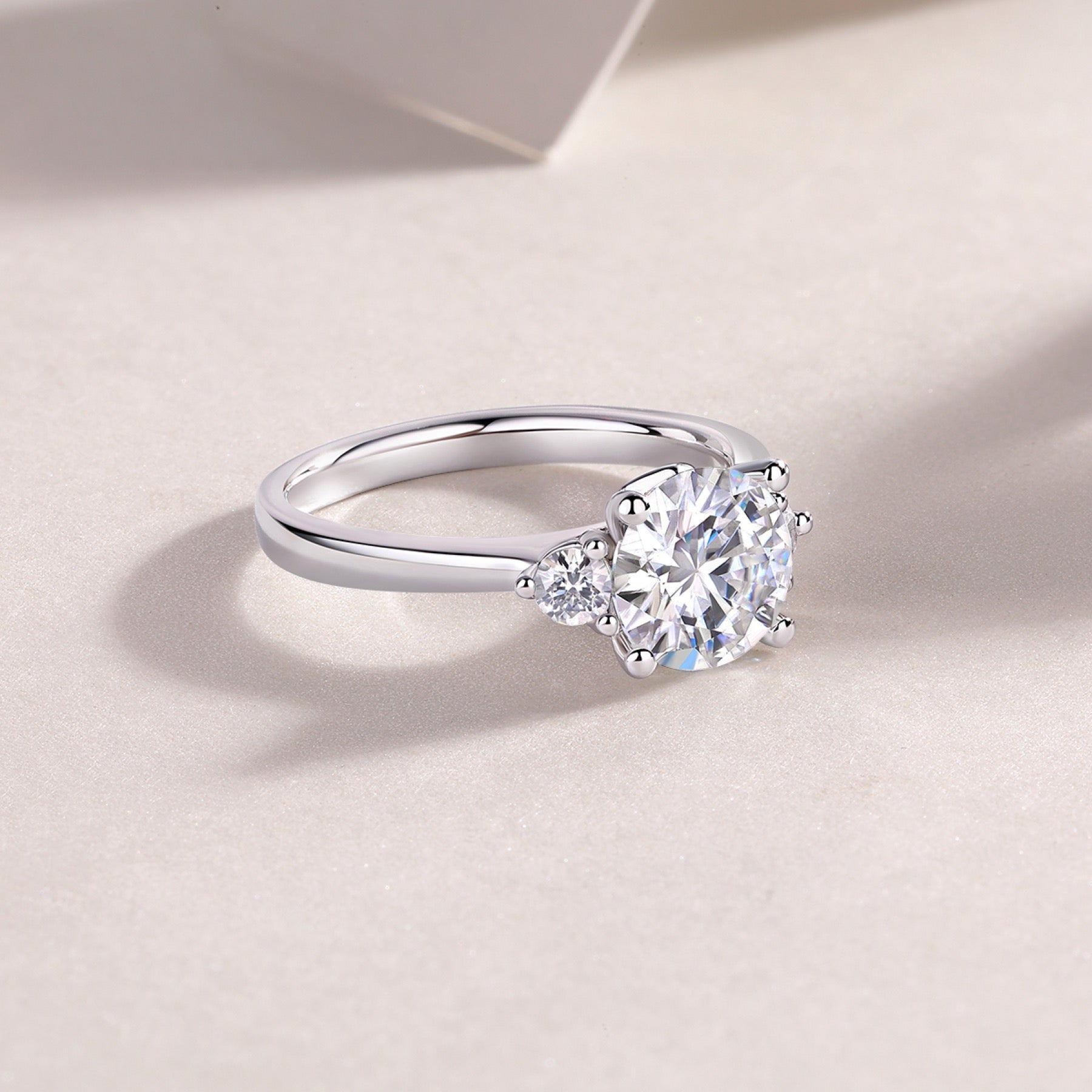 Cosmic 2 Carat Moissanite Solitaire Ring in Sterling Silver