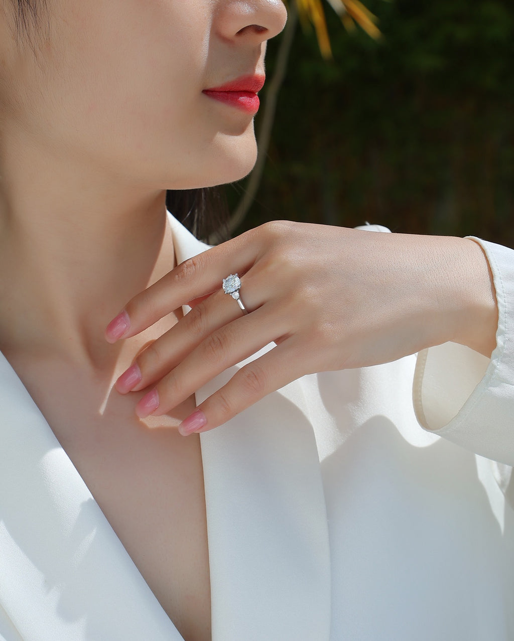Cosmic 2 Carat Moissanite Solitaire Ring in Sterling Silver