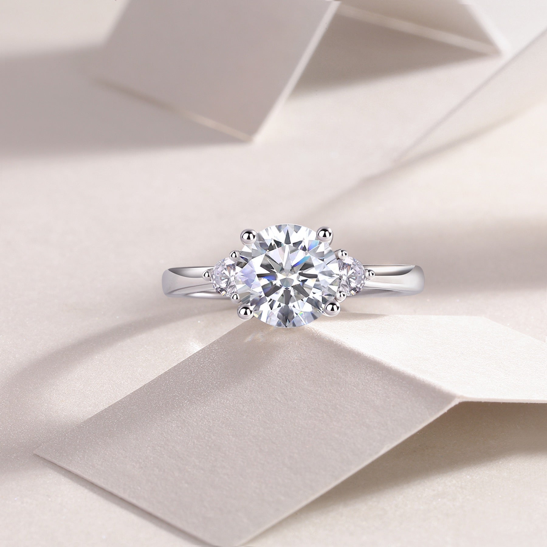 Starnight 2 Carat Moissanite Solitaire Ring in Sterling Silver