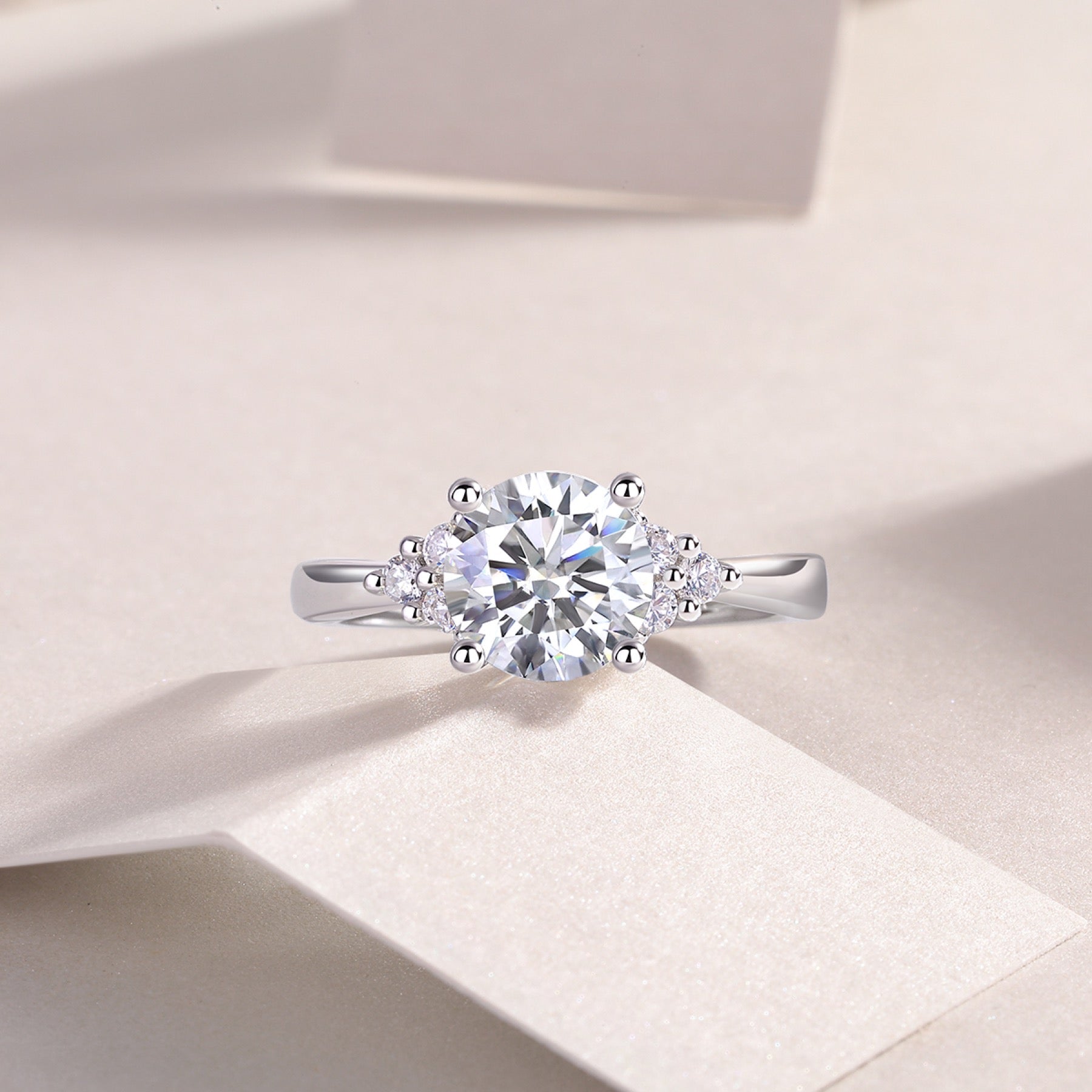 Milkyway 2 Carat Moissanite Solitaire Ring in Sterling Silver
