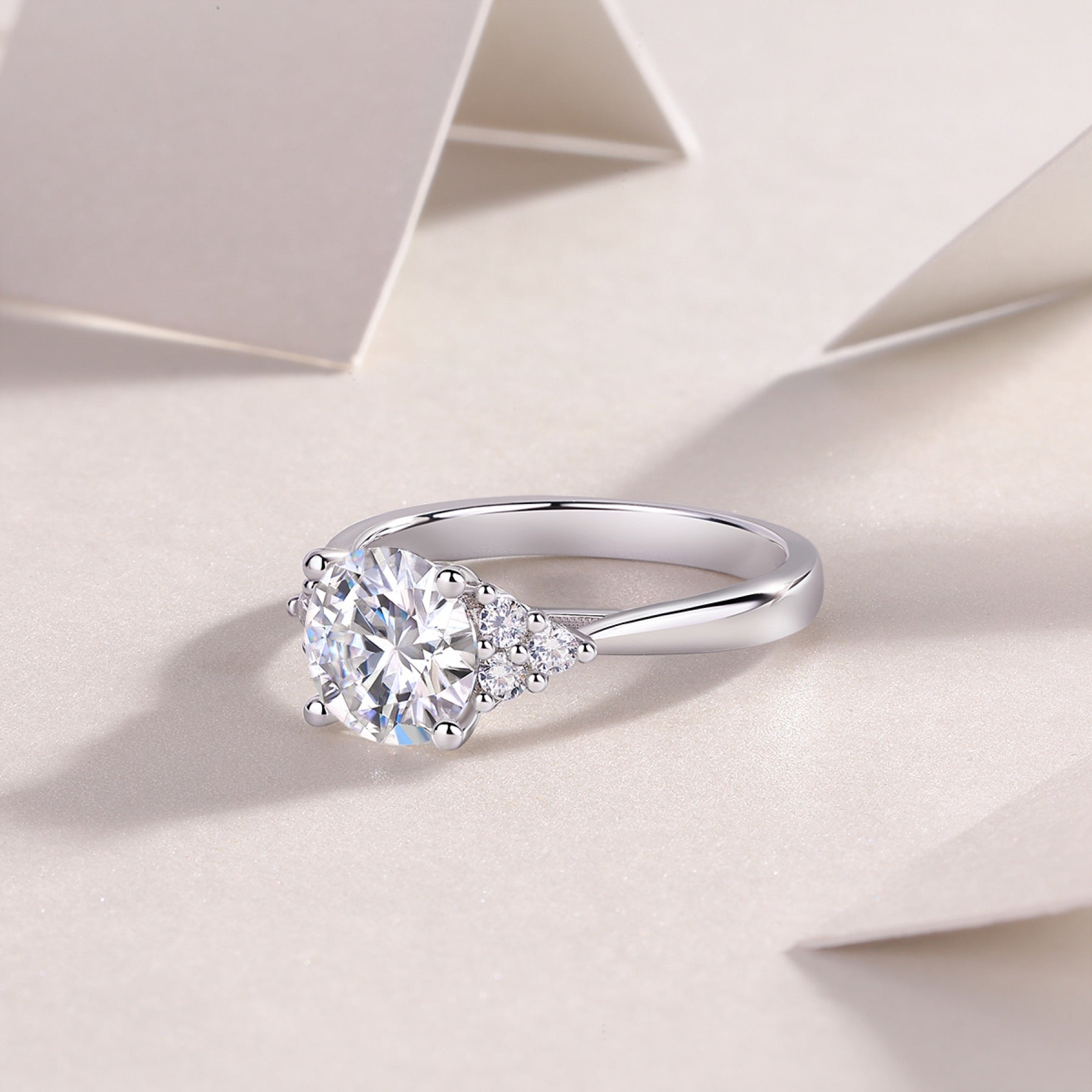 Milkyway 2 Carat Moissanite Solitaire Ring in Sterling Silver