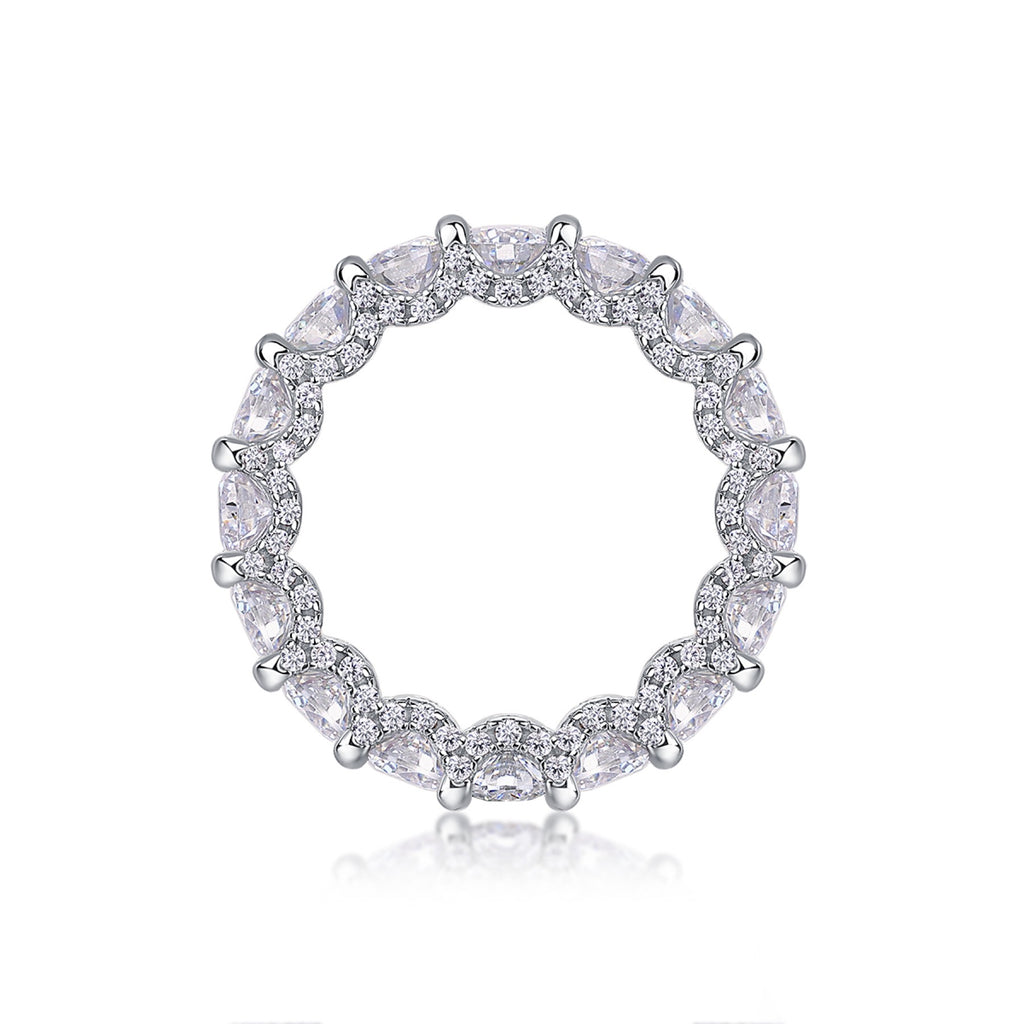 Ferris Moissanite Eternity Band Ring in Sterling Silver